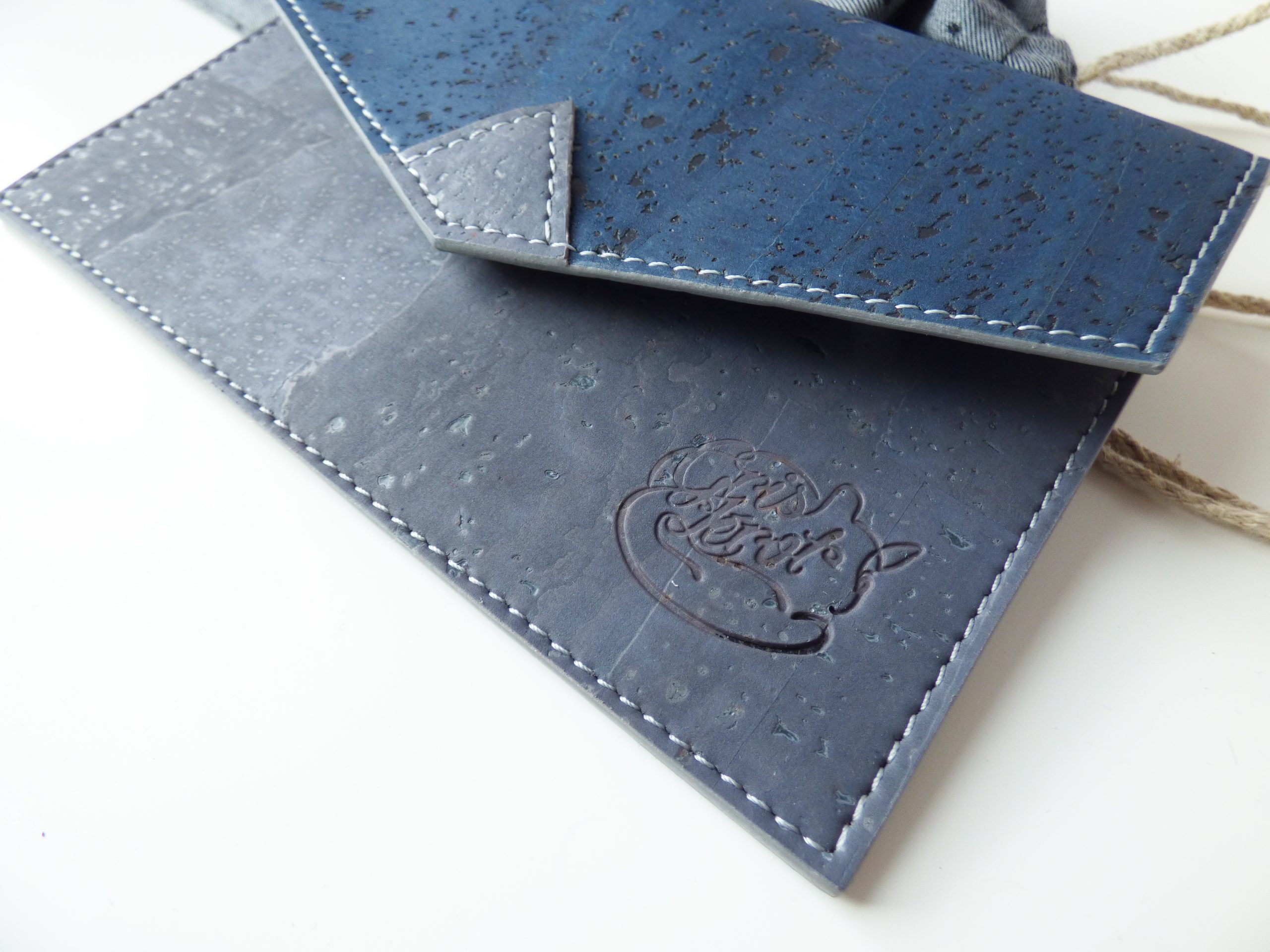 Pochette P Détail Bleu Gris Gris ret