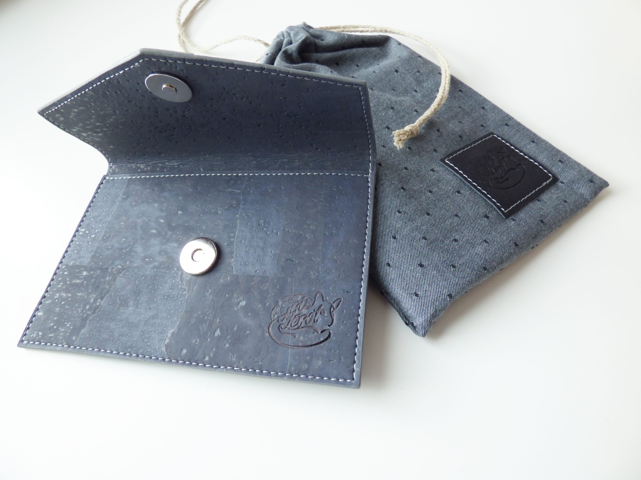 Pochette P Ouverte Bleu Gris Gris ret